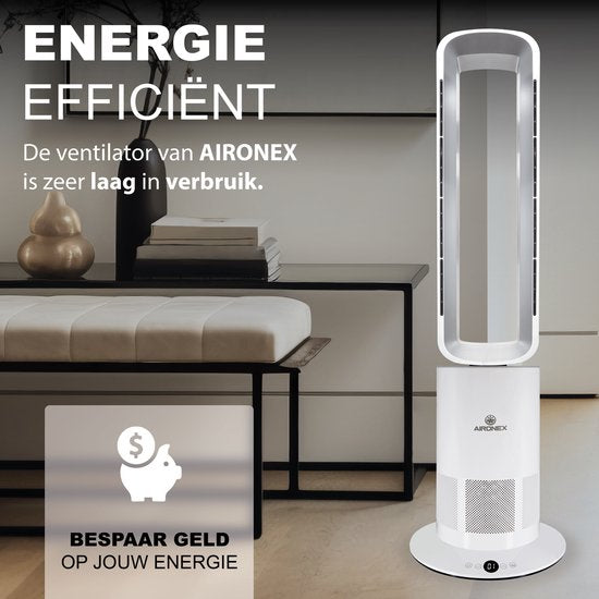 Aironex elektrische Heizung - Energieeffizient - Heizen und Kühlen - Design Ventilator - Luftkühler