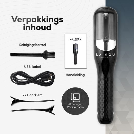 La Nou® Splitterentferner 4 - Inklusive Zubehör - Für Spliss - Splittertrimmer - Schwarz