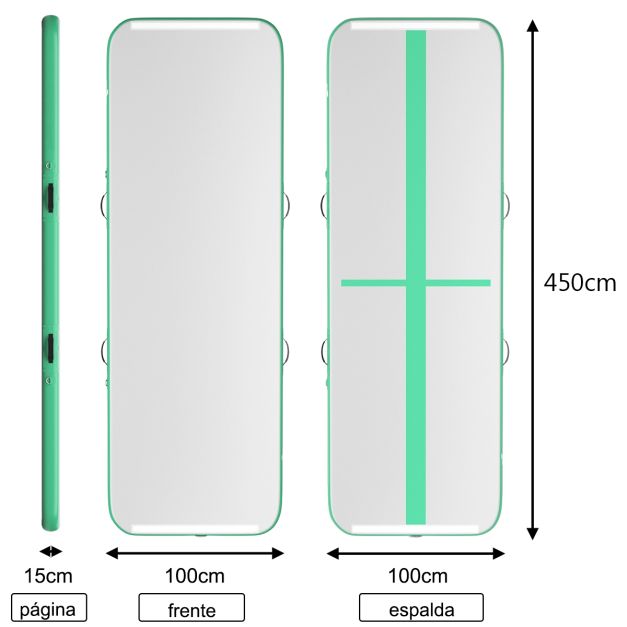 Coast Gymmat mit Kompressor - Innen und Außen - 450 x 100 x 15 cm - Grün