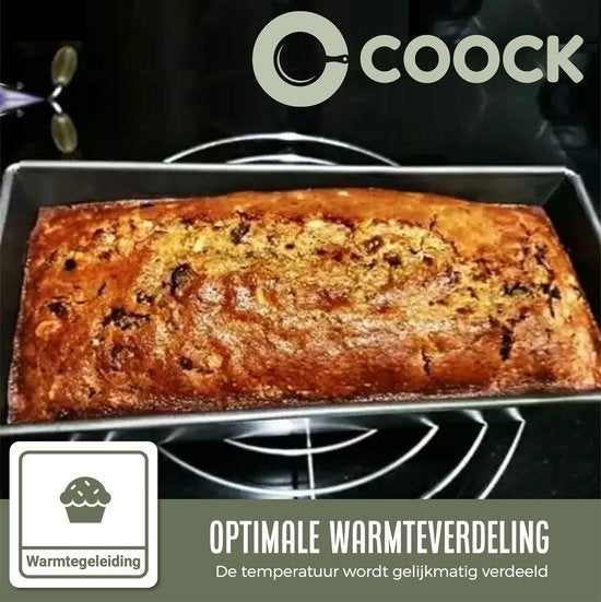 COOCK - Backform - Kuchenform mit Antihaftbeschichtung - Brot- & Kuchenform 30 cm - Inkl. Teigschaber & E-Book