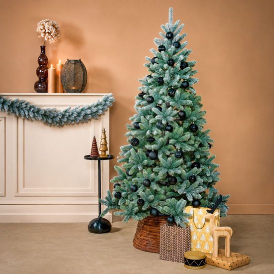 Black Box Trees Nagoya Weihnachtsbaum, grün, mattiert, mit Scharnierkonstruktion – Weihnachtsdekoration für den Innenbereich – Kunstbaum mit realistischem Aussehen – Höhe 180 x Durchmesser 108 cm