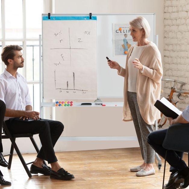 Magnetisches doppelseitiges Whiteboard mit Rollen für das Klassenzimmer, das Büro und zu Hause