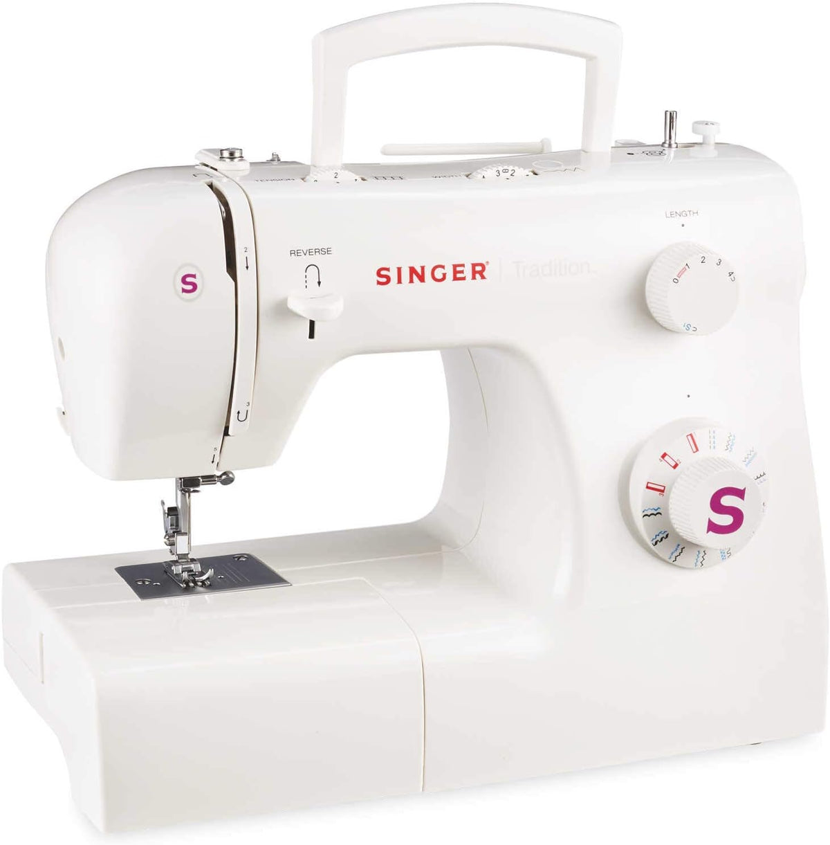 Singer Tradition 2263 Nähmaschine – 23 Stichprogramme – 44,8 x 22,4 x 36 cm – 85 W – Weiß