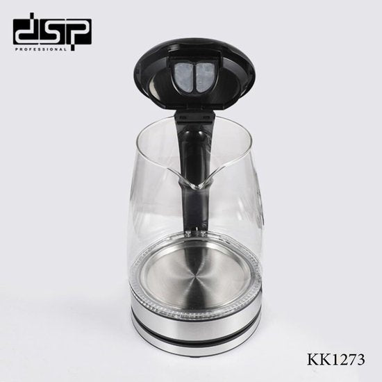 DSP KK1273 Wasserkocher 2,0 l 2200 W | Schnellkocher mit blauer LED-Beleuchtung, Kalkfilter und automatischer Abschaltung