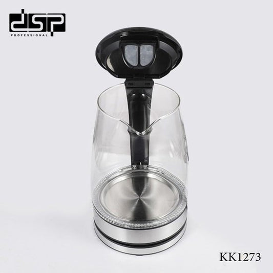 DSP KK1273 Wasserkocher 2,0 l 2200 W | Schnellkocher mit blauer LED-Beleuchtung, Kalkfilter und automatischer Abschaltung