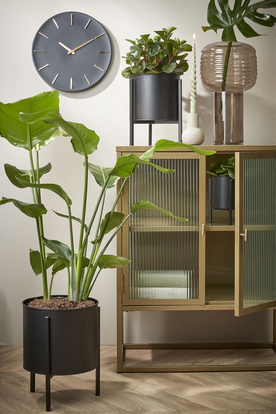 Mica Decorations - Brixen Wanduhr - Ø36 cm - Aluminium - Schwarz/Gold