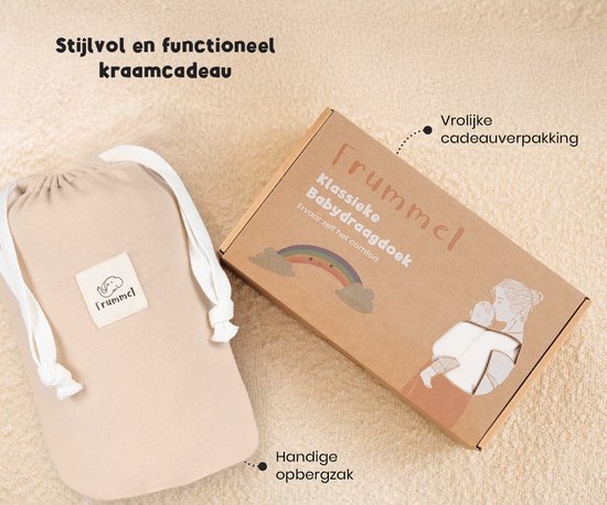 Frummel Baby Sling - Baby Tragetuch - Gewebt - Baby 0-36 Monate - Neugeborenes - Beige