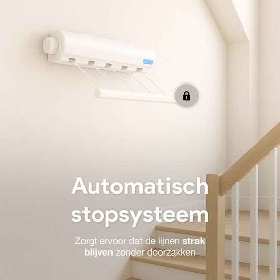 Wand-Wäscheleine ausziehbar - 5 Leinen - 4m Draht - Wäscheständer zum Aufhängen - Wäscheständer zum Aufhängen - Geeignet für Camping, Wohnmobil, Zelten - Ausziehbar - Rollen-Trockenleine - Gestelle - Für draußen und drinnen - Ausziehbar - Luft