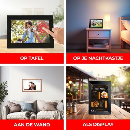 Denver - PFF2160B - Digitaler Fotorahmen - 21,5 Zoll - XXL - Full HD - Frameo App - WiFi - 32GB - IPS-Touchscreen - Schwarz