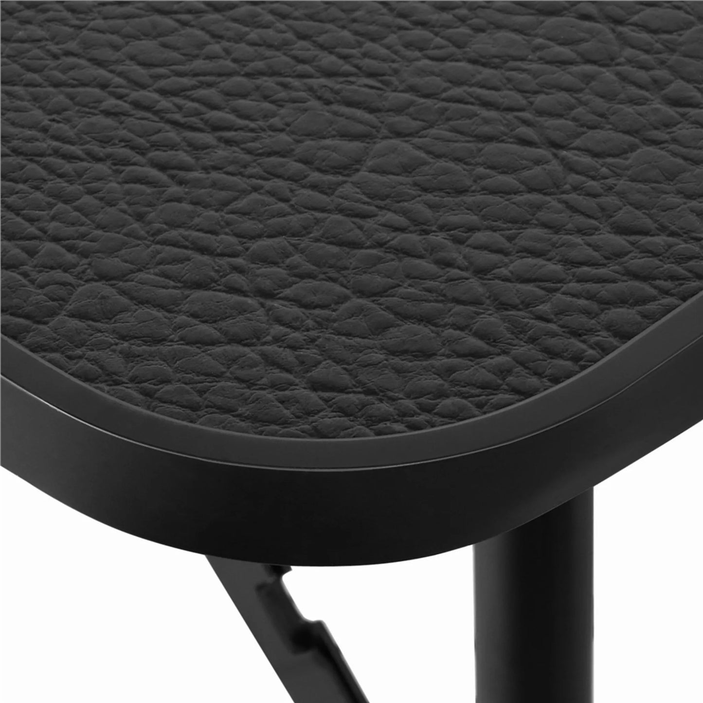 Yaheetech klappbarer Pflegetisch - ausgestattet mit höhenverstellbarem Ständer und abnehmbarem Trageriemen und rutschfester Arbeitsplatte - für Hunde und Katzen - schwarzes Metall und PU-Leder - 80,5 x 46 x 76 cm