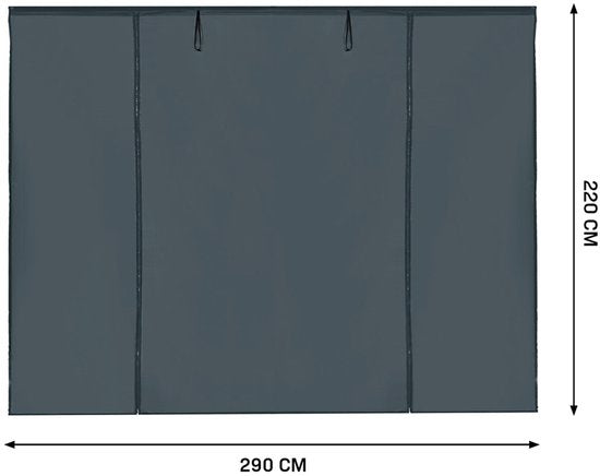 VONROC Seitenwand-Set – 6 x 3 m – 6 Stück – Für 2 x Premium-Partyzelt PT501XX | Grau
