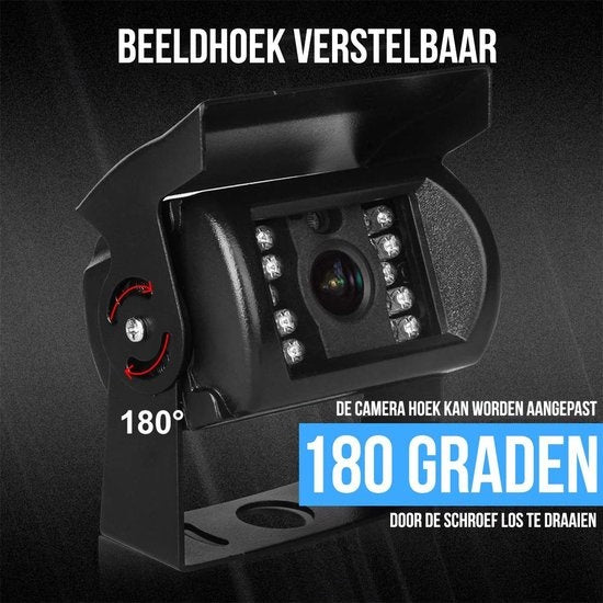 Strex Rückfahrkamera Set - Wireless - 7" Bildschirm - 18LED Nachtsicht 15m - IP67 Wasserdicht - Schwarz