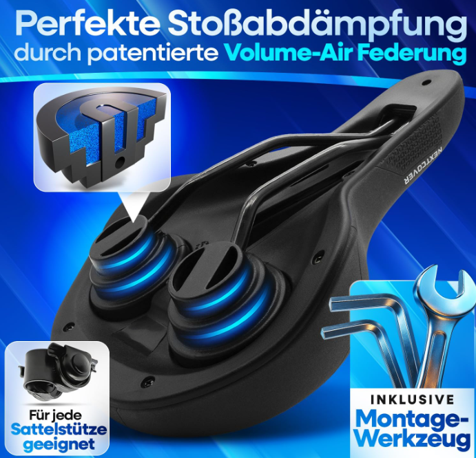 NextCover Fahrradsattel – Schwarz – 26 x 18 x 10 cm – Memory-Schaum, ergonomisch