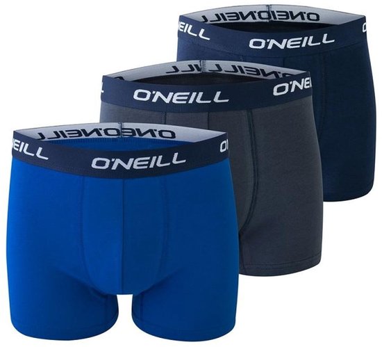 O'Neill Herren Boxershorts Trunks 900003 Solid Grau/Schwarz 3er-Pack - Größe S