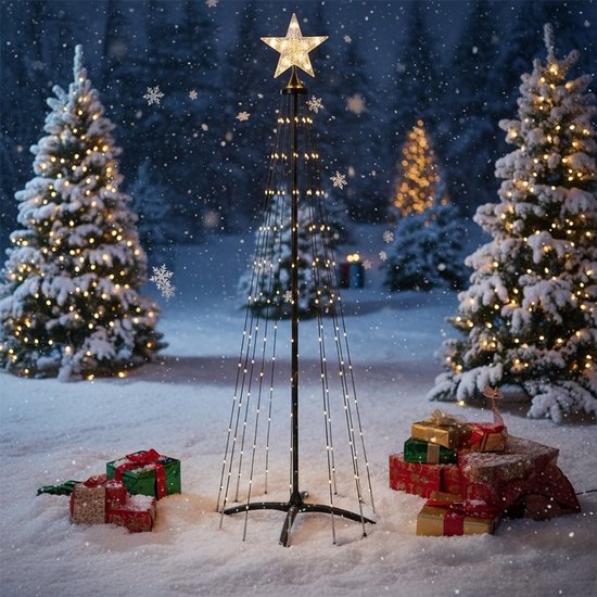 LED-Weihnachtsdekoration für draußen 210 cm mit 370 warmweißen LEDs