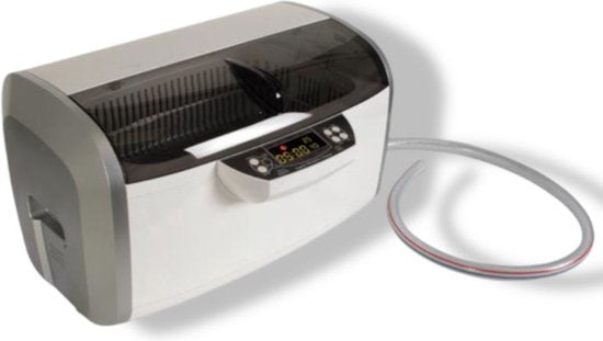 Perel Ultraschallreiniger 6 L - Entgasungsfunktion - Ablassventil - Einstellbarer Timer und Temperatur - Abnehmbarer Korb und Uhrenhalter - Professioneller Einsatz - 310 W, 35 kHz - Weiß