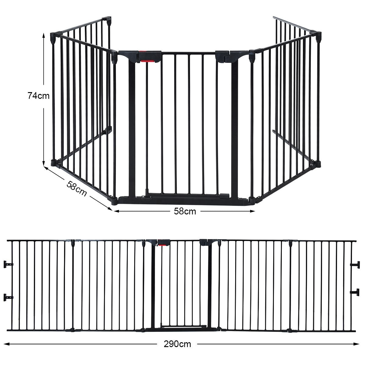 Coast Schornsteinschutzgitter Metall 5 in 1 Barriere Gitter Protive Gitter 58 x 74 cm schwarz