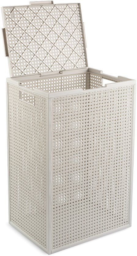 Curver Kaya Wäschekorb mit Deckel – 60 l – 38 x 29 x 58,5 cm – Weiß