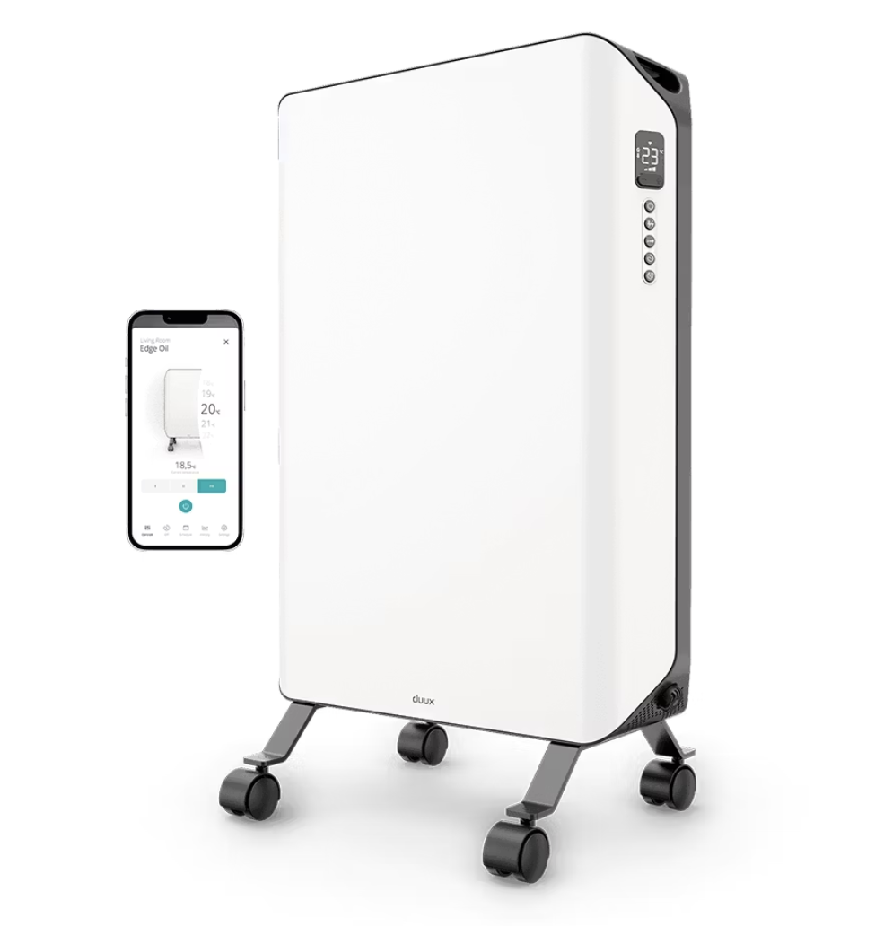 Duux Edge ölgefüllter Heizkörper - 1500 W - Smart Heating - Mit Ventilator - 46 x 32 x 71 cm - Weiß
