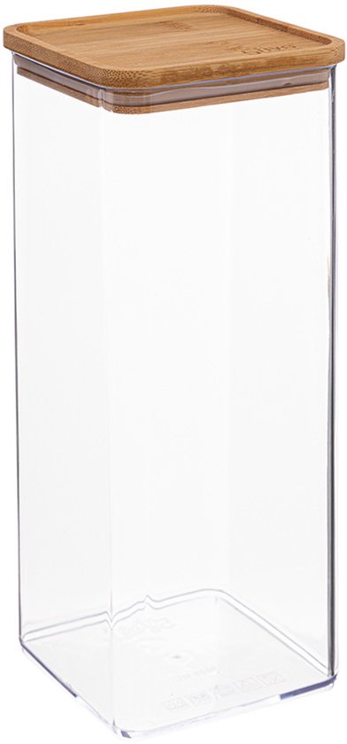 5Five – Vorratsbehälter für die Küche – Berlino – Kunststoff/Bambus – 1500 ml – Lebensmittel – 10 x 20 cm