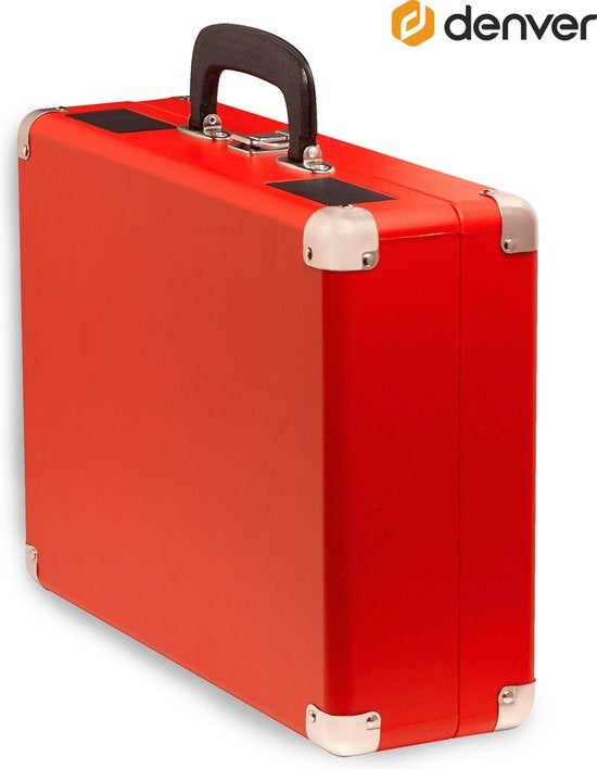 Denver Plattenspieler - Integrierte Lautsprecher - Inkl. PC-Software - Autostopp - Retro - VPL120 - Rot