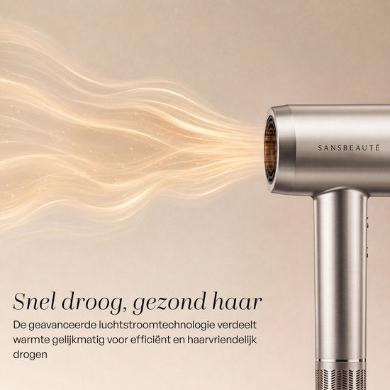 Sansbeauté® Haartrockner mit Diffusor – Locken – 110.000 U/min - Ionen-Haartrockner mit Bürste – 3 Stufen – 3 Aufsätze – Reisehaartrockner – Sèche Cheveux – Locken-Haartrockner-Set – Haartrockner mit Diffusor – Hair Blow Dryer – Friseur-Haartrockner – 200