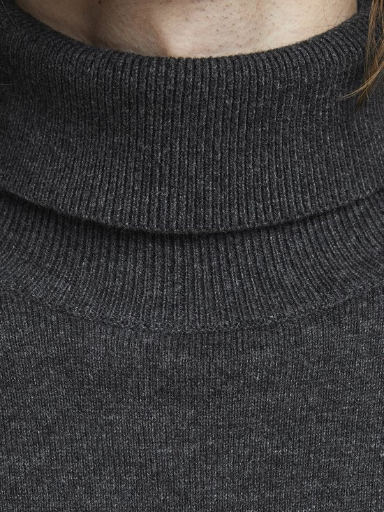 Jack & Jones - Herrenpullover Emil Knit Rollkragen - Grau - Größe XXL