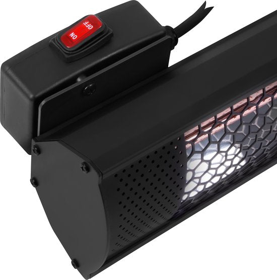VONROC Terrassenheizer - Wasserdicht & Blendarm - 2000 W - 57 x 11 x 11,4 cm - Schwarz