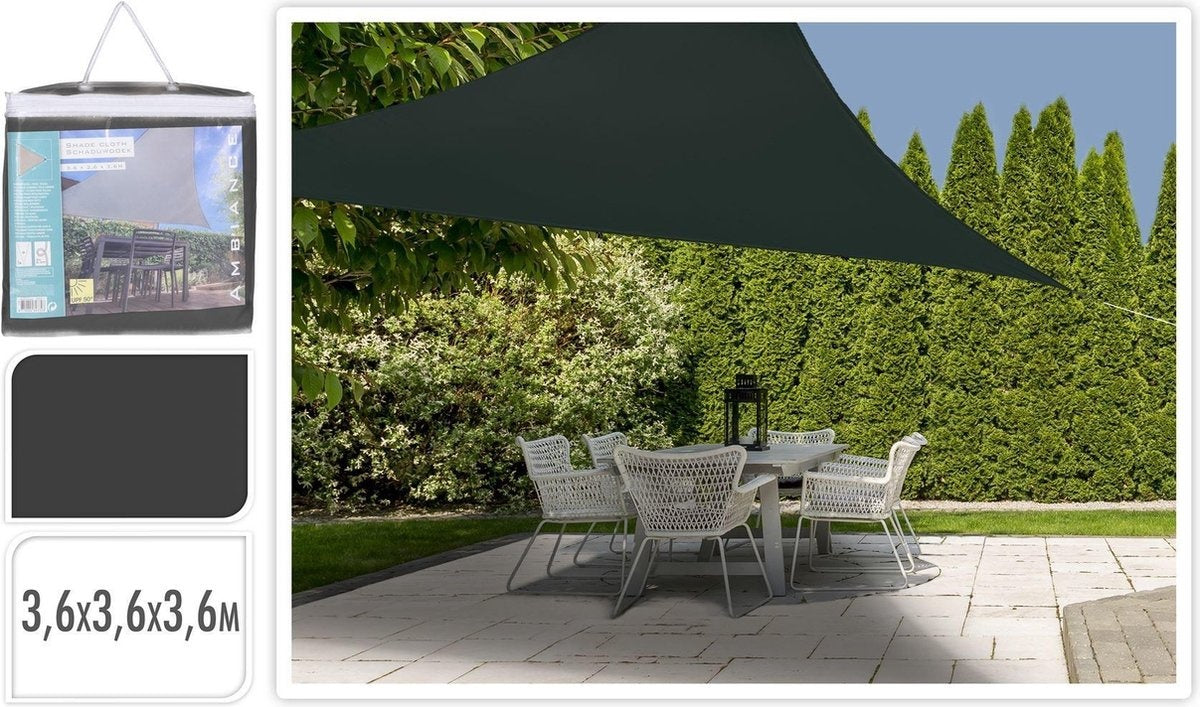Pro Garden Schattentuch Dreieck Dunkelgrau - 3,6x3,6x3,6m