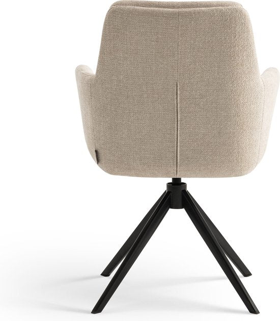Furnihaus Esszimmer-Drehstuhl Milou mit Armlehne Beige