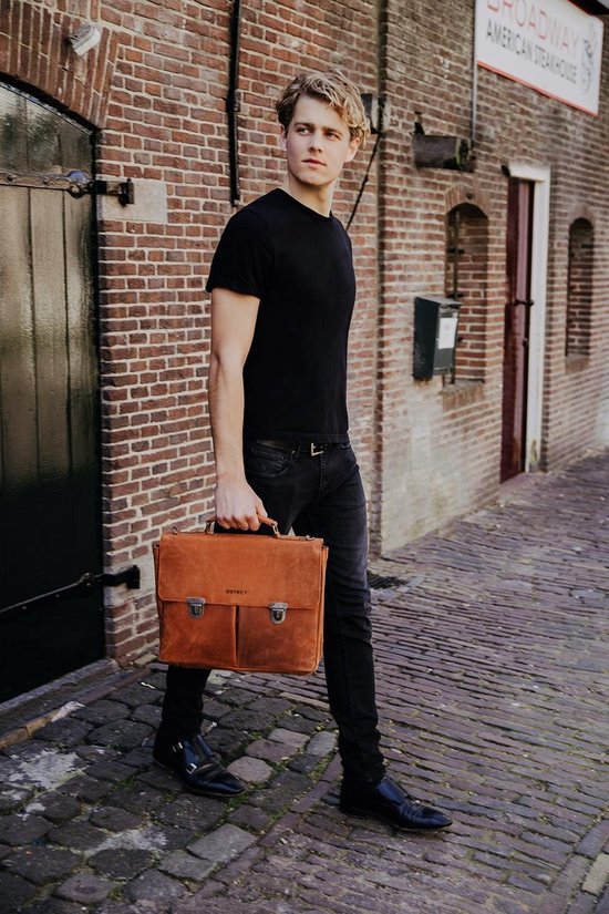 DSTRCT Wall Street A4-Laptoptasche – 15,4 Zoll – Braun