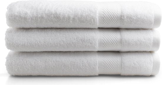 DoubleDry Handtücher 70 x 140 cm - 3er-Set - Hotelqualität 500 g/m2 - Weich & saugfähig - OEKO-TEX Made in Green & BSCI zertifiziert - hellweiß