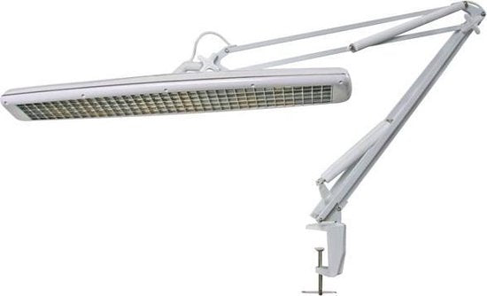 Velleman Schreibtischleuchte mit Klemme, schwenkbarem Arm, Ein-/Ausschalter, 60 cm breit, 3x 14 W, 6500 K, weiß