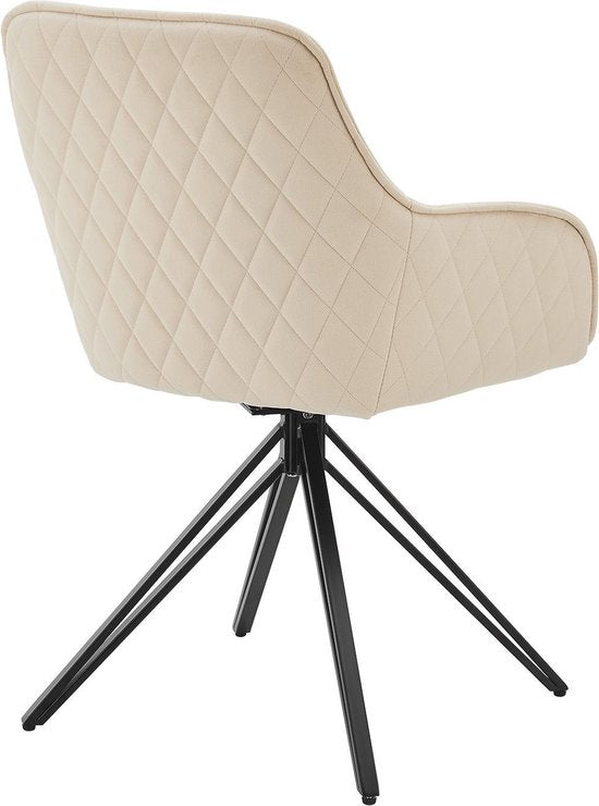 Esszimmerstuhl / Drehstuhl / Eimerstuhl Clyde - Beige - Metallgestell