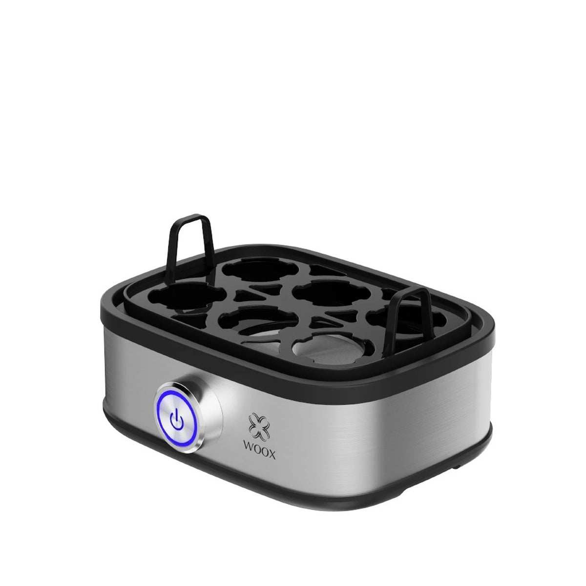 WOOX Elektrischer Eierkocher – 6 Eier – 300 W – Automatische Abschaltung – Mit Messbecher – Edelstahl