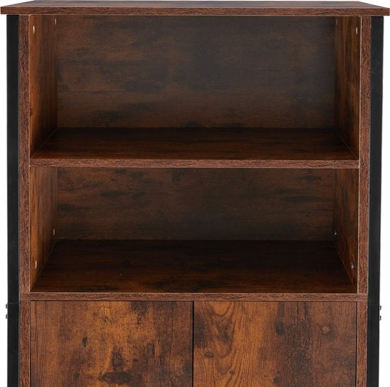 tectake - Wandschrank Doncaster 60x38x125cm - industriell dunkelbraun