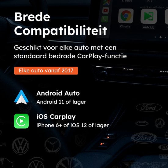 Drahtloser CarPlay & android dongle - PRO mini - Apple - Android - Auto - Bluetooth - Drahtlos - Drahtlos - Empfänger - AirPlay - Kompakt - inkl USB-C - Skoov