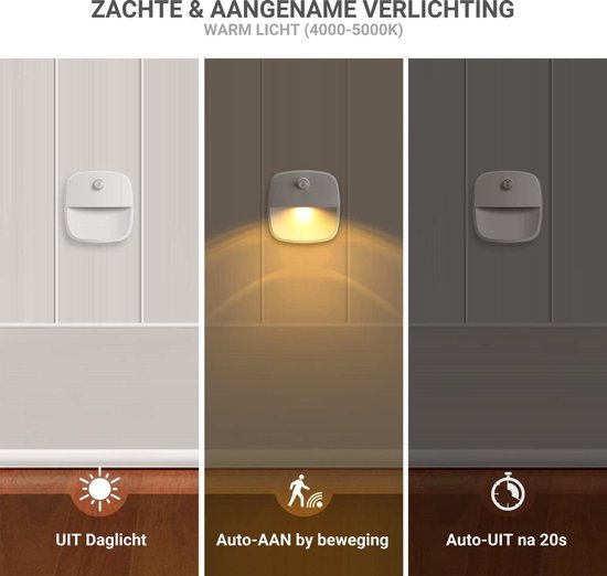 Nachtlicht mit Bewegungssensor - 3 Stück