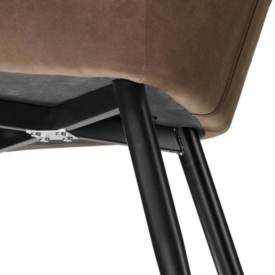 tectake - Stuhl Marilyn Stoff braun/schwarz SKU: 403667