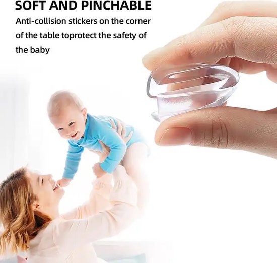 Eckenschutz – 12 Stück – Robuste Stoßkante – Eckenschutz für Tische – Tischeckenschutz für Babys und Kinder – Transparent