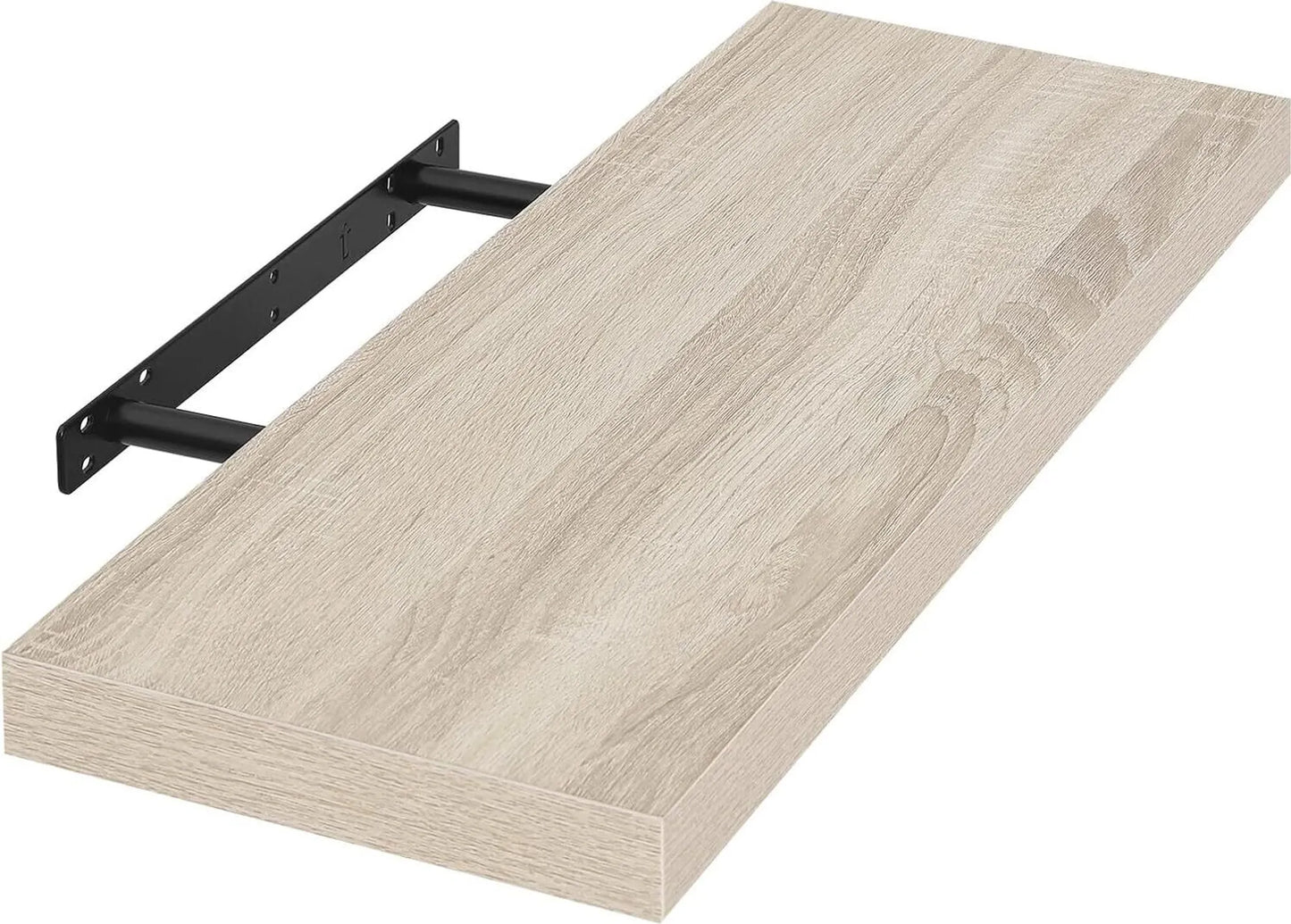 EUGAD Wandregal schwebend - Mit verdeckten Metallbefestigungsklammern und vorgebohrten Löchern und Landhausfurnier - Für Wohnzimmer und Küche - Graues Mdf Holz - 60 x 23 x 3,8 cm
