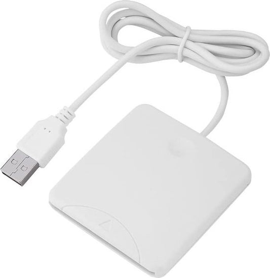 eID Card Reader Ausweiskartenleser - Kartenleser für Ausweiskarten, Kreditkarten und andere Chipkarten - EarKings Card Reader Ausweiskarte geeignet für MAC und Windows Weiß