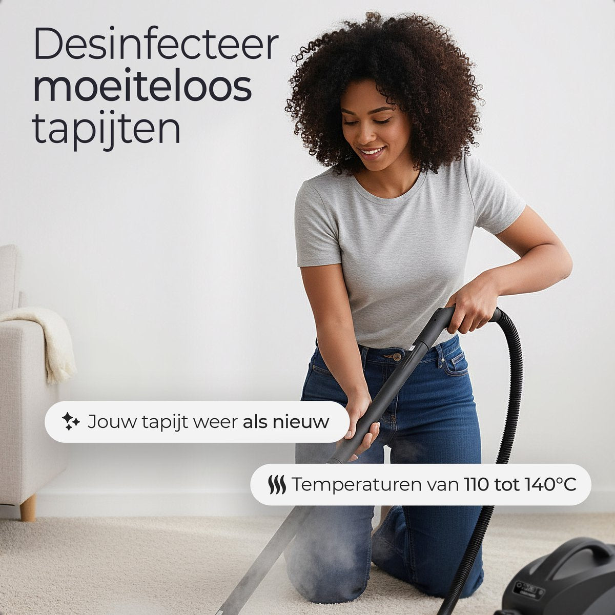 Atmosed AS-2 Dampfreiniger – 1650 W – 4 bar – 2,5 l – mit 20 Zubehörteilen