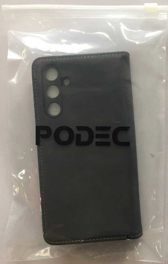 Podec Case mit Kartenhalter passend für Samsung Galaxy A54 Black Phone Case - Anti-Shock Bookcase Cover mit 1x Displayschutzfolie