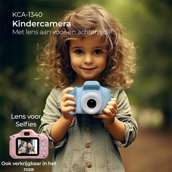 Denver Kinderkamera Full HD - Selfie-Kamera - 40MP - Digitalkamera Kinder - Foto und Video - Spiele - KCA1340 - Blau