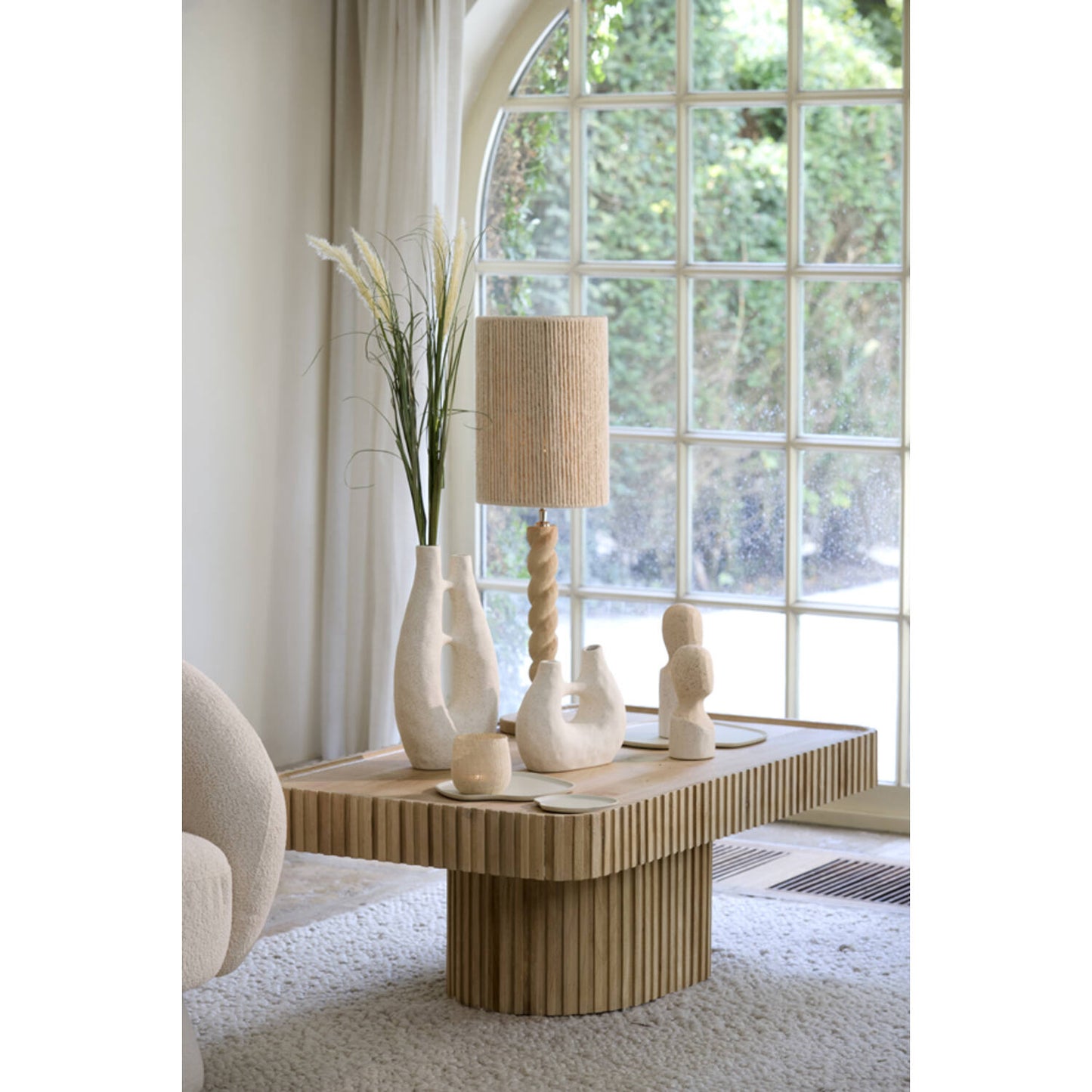 Nanno Lampenfuß – Holz – Ø 15 × 45 cm – Naturfarben