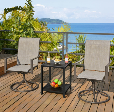 Yaheetech Beistelltisch – Gartentisch Schwarz 45 x 45 x 54 cm