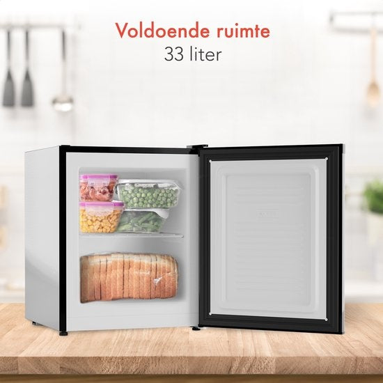 KitchenBrothers Mini-Gefrierschrank - 34L - Freistehend - Kompakt - Schwarz