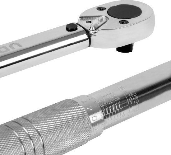 VONROC Drehmomentschlüssel Â½" - 470mm - 28-210Nm - Inkl. 3-teiligem Steckschlüsselsatz, Verlängerungsstück und Reduzierstück/Adapter