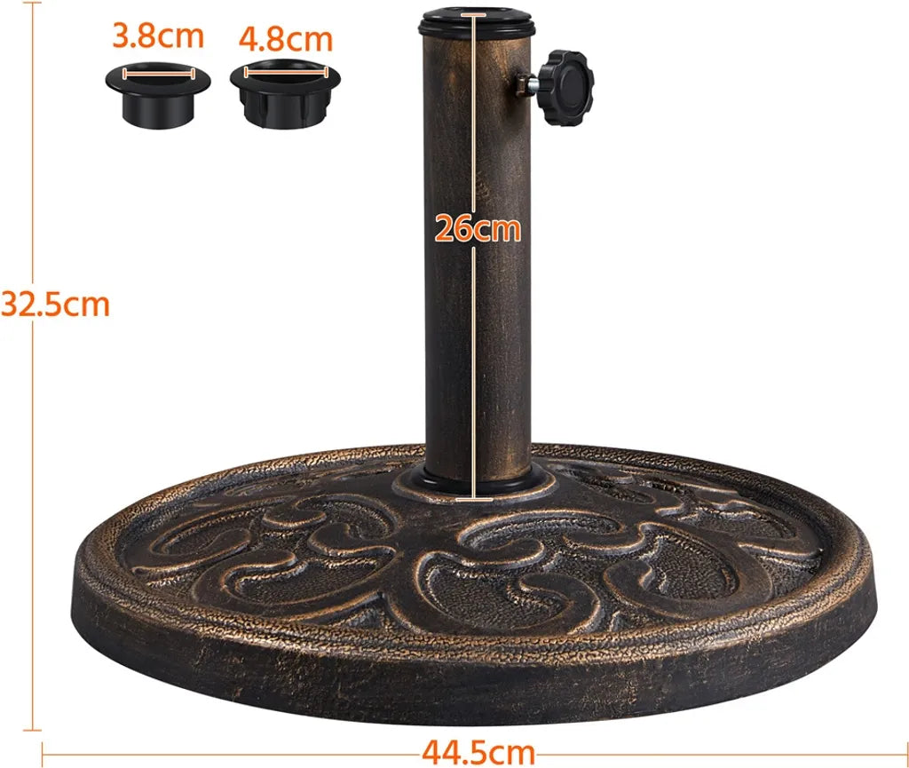 Yaheetech Sonnenschirmständer 10 kg, rund, bronzefarben